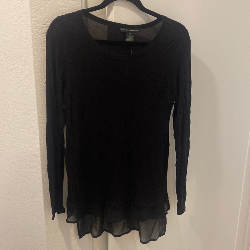 Black cotton/rayon top